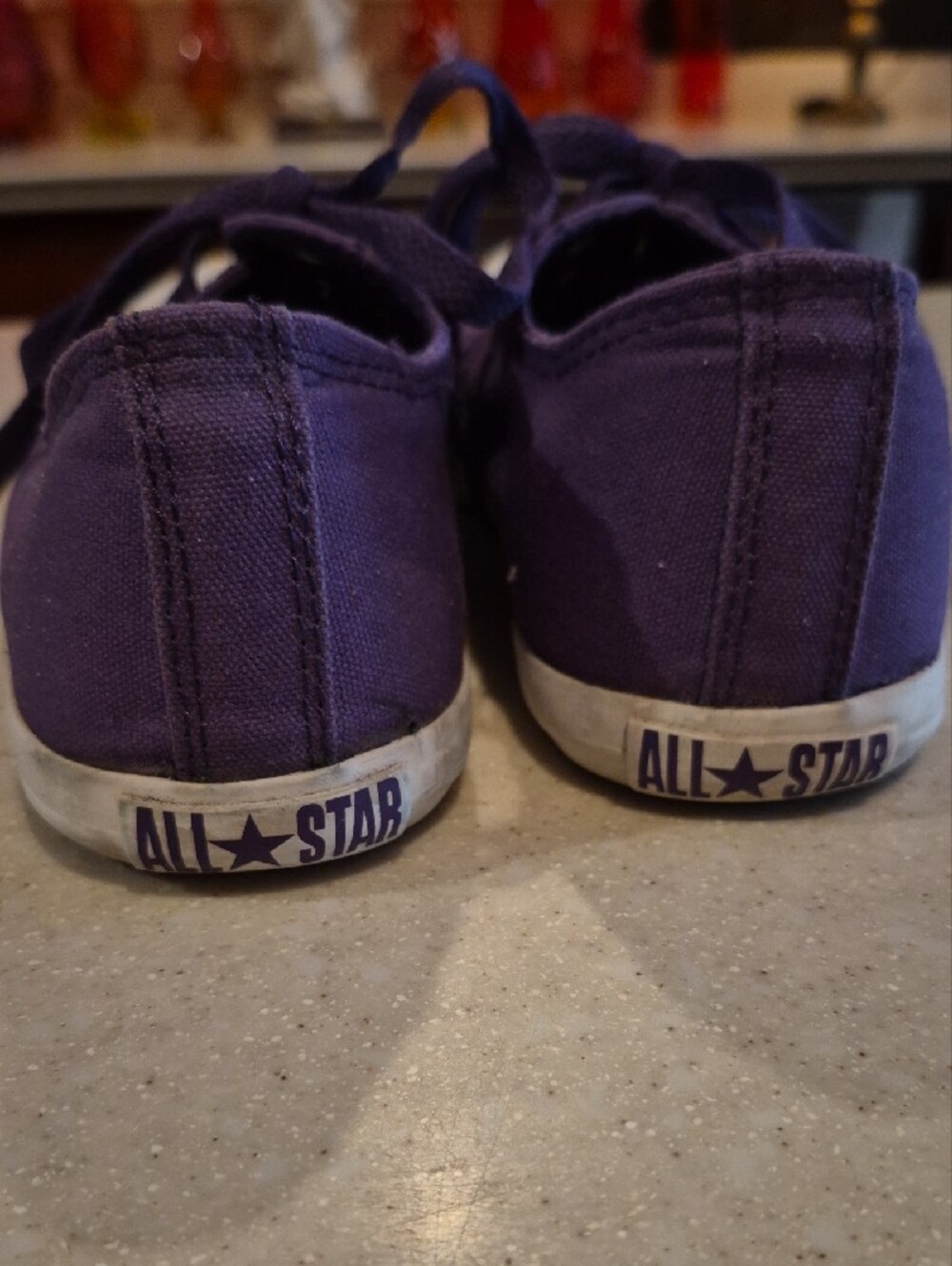 Converse All Star Women's Low-Top Canvas Sneakers in Purple Size 8 Good Used - Picture 3 of 8